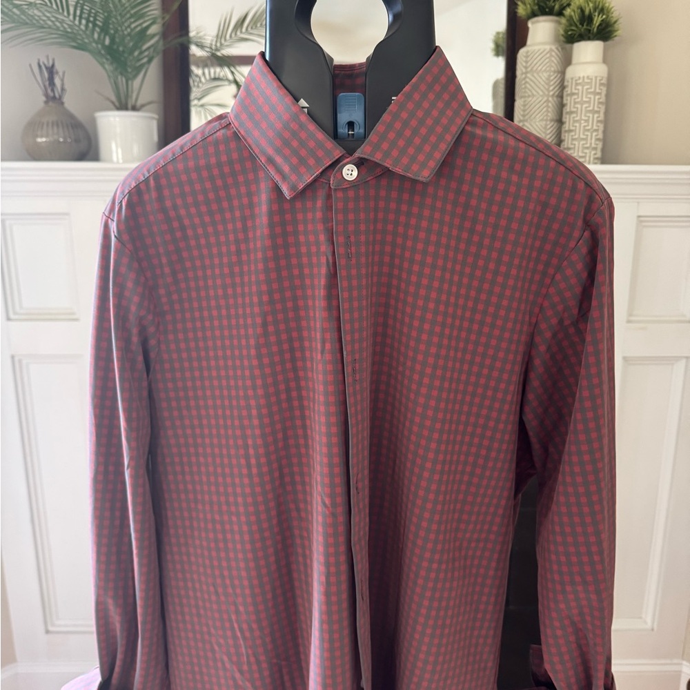 Mizzen+Main Red and Black Checkered Shirt